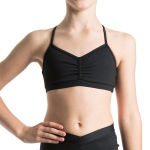 Bloch Bunga Gathered Racer Crop Kids' Tops Black | DILVO63228