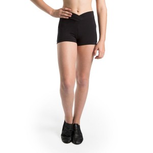 Bloch Chavelle Hipster Front Short Kids' Bottoms Black | YILVQ30751