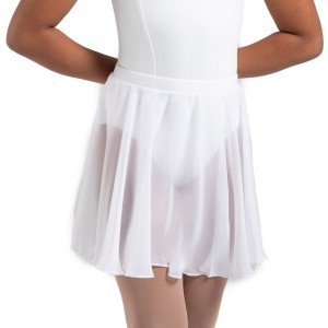 Bloch Chayanne Chiffon Short Circle Kids' Skirts White | ILNZX30924