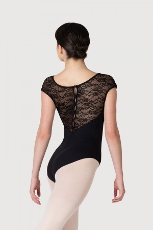 Bloch Chiwa Lace Button Women's Leotards Black | ILNEJ92095