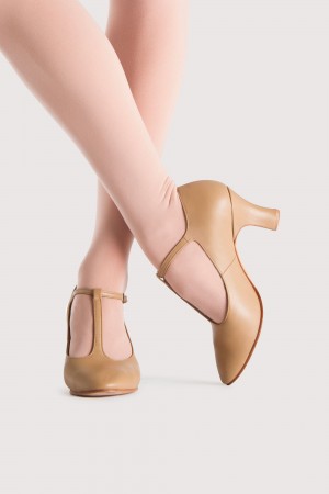 Bloch Chord T-Bar 76mm (3 inch) Women's Tap & Stage Shoes Tan | QILUV61818