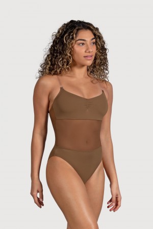 Bloch Cordelia Mesh Panel Women's Underwear Almond | ILDFL60002