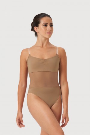 Bloch Cordelia Mesh Panel Women's Underwear Tan | ILZPD13056