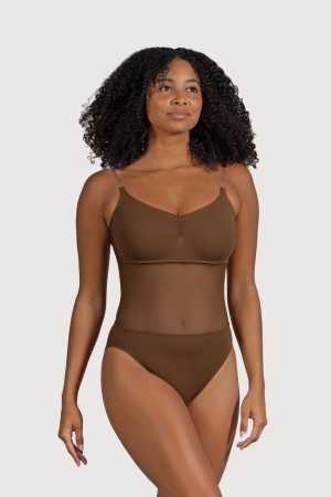 Bloch Cordelia Mesh Panel Women's Underwear Cocoa | ZILNQ58947