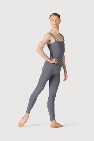 Bloch Curtis Tank Strap Seamed Men's Unitards Slate | LILSX46979