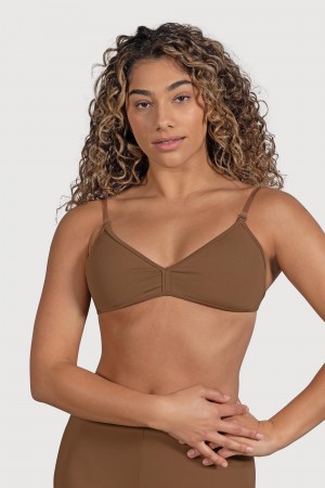 Bloch Deva V Front Women's Underwear Almond | QILWA44058