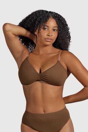 Bloch Deva V Front Women's Underwear Cocoa | DILVO66092