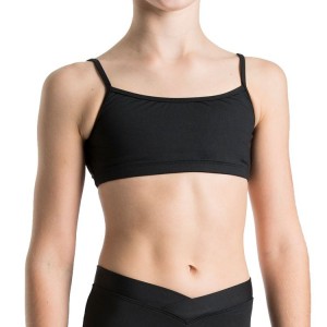 Bloch Dielle Straight Front Crop Kids' Tops Black | GILEC15210