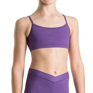 Bloch Dielle Straight Front Crop Kids' Tops Purple | ILIIZ55351