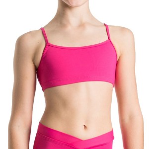 Bloch Dielle Straight Front Crop Kids' Tops Hot Pink | MILFT85350