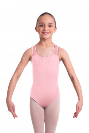 Bloch Elina Animal Printed Mesh Cross Back Kids' Leotards Candy Pink | ILIIZ55638