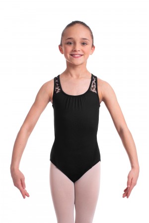 Bloch Elina Animal Printed Mesh Cross Back Kids' Leotards Black | ILCVG10279