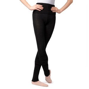 Bloch Full Length Roll Waist Womens Warmup Pant Women's Knitwear Black | FILUI99416