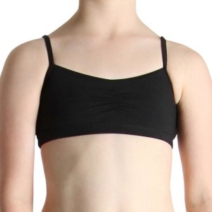 Bloch Gather Front Crop Kids' Tops Black | YILVQ19877