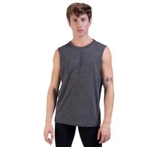 Bloch Harris Relaxed Drop Arm Muscle Men's Tops Dark Heather | UILTG95786