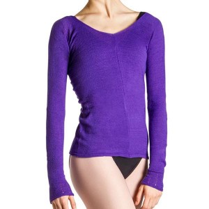 Bloch Kara Long Sleeve V Women's Tops Purple | ILNZX95221