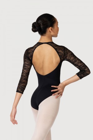 Bloch Kate 3/4 Sleeve Lace Women's Leotards Black | GILUC23918