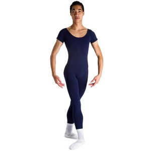 Bloch Matt Scoop Neck Cap Sleeve Men's Unitards Navy | ILEAH17361