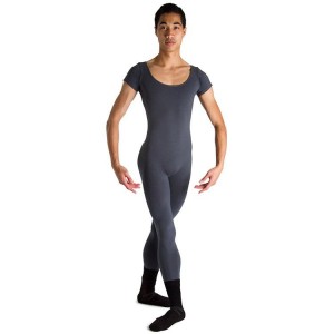 Bloch Matt Scoop Neck Cap Sleeve Men's Unitards Graphite | FILUI25879