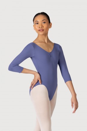 Bloch Microlux™ Nona Gathered Front & Back Sleeve Women's Leotards Lunar | UILTG13265