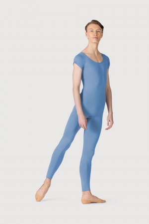 Bloch Microlux™ Scoop Neck Cap Sleeve Men's Unitards Cornflower | DILVO72152