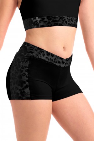 Bloch Mila Animal Printed Mesh Short Kids' Bottoms Black | ILEAH31439