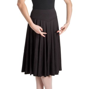 Bloch Mirella Brianna Knee Length Circle Women's Skirts Black | SILNY26754