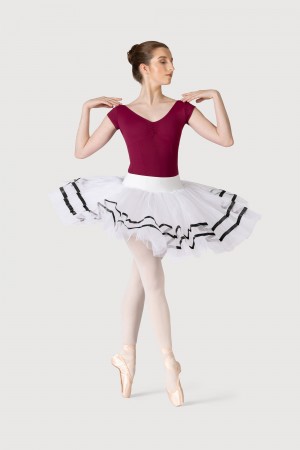 Bloch Nadia Ribbon ½ Tutu Women's Skirts White/Black | ILCVG55875