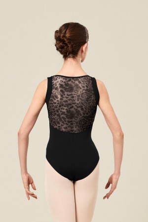 Bloch Olimpia Animal Printed Mesh Tank Women's Leotards Black | SILNY39023