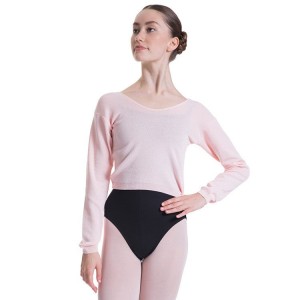 Bloch Overt Cropped Long Sleeve Sweater Women's Tops Pink | ZILMJ60682