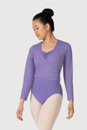 Bloch Overture Crossover Long Sleeve Wrap Women's Tops Jacaranda | ZILMJ71362