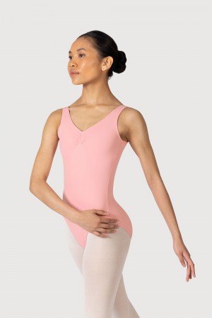 Bloch Overture Odetta Sleeveless Pleat Women's Leotards French Rose | ZILNQ31982