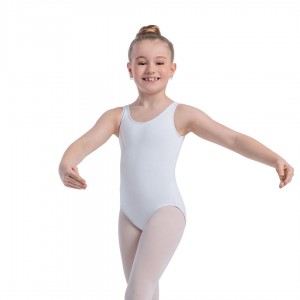 Bloch Overture Oona Scoop Neck Tank Kids' Leotards White | ILIIZ21983