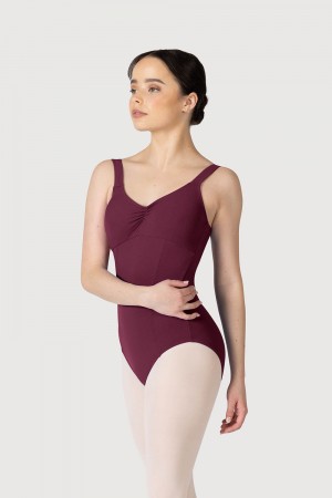 Bloch Paradise Contour Women's Leotards Burgundy | ILNZX74179