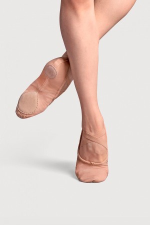 Bloch Perfectus Canvas Split Sole Women's Ballet Flats Pink | UILND15206