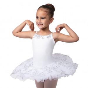 Bloch Perlaida Sequin Overlay Kids' Dress White | ILJZR59111