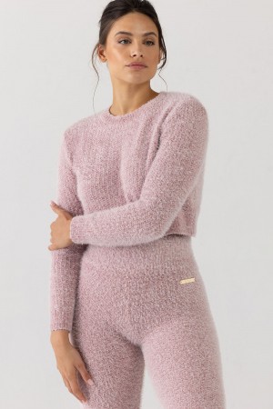 Bloch Popcorn Stitch Long Sleeve Women's Knitwear Dusty Pink | SILVO18632