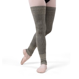 Bloch X Knit Long Ribbed Legwarmers Women's Knitwear Butter/Dark Grey | DILVO77064