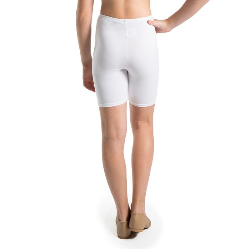 Bloch Basic Bike Length Short Kids' Bottoms White | ILNZX47670