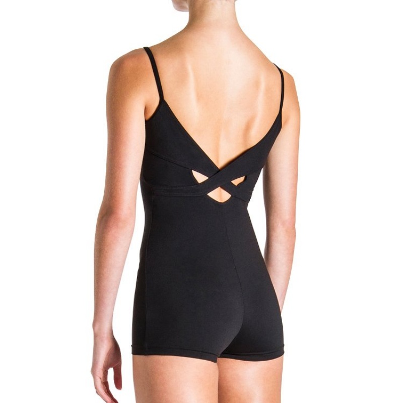 Bloch Bloem Woven Cross Back Tomboy Women's Unitards Black | ILDFL55042