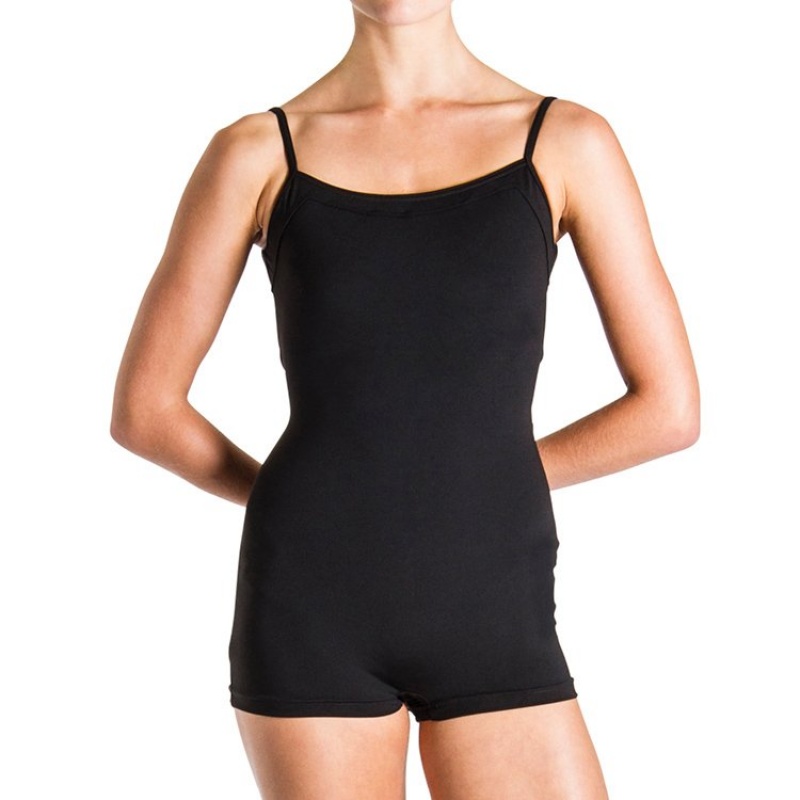 Bloch Bloem Woven Cross Back Tomboy Women\'s Unitards Black | ILDFL55042