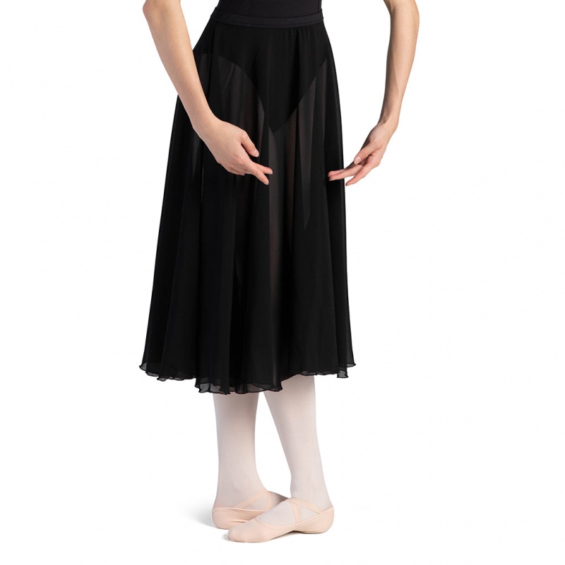 Bloch Cambria Full Circle Chiffon Women\'s Skirts Black | EILVG65836