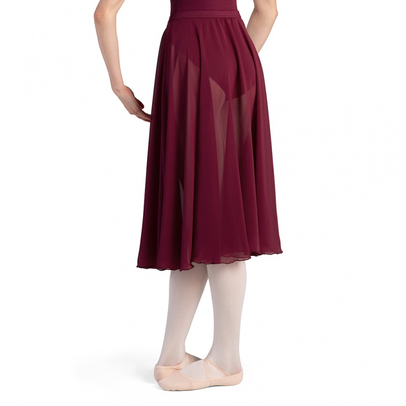 Bloch Cambria Full Circle Chiffon Women's Skirts Burgundy | UILTG63281