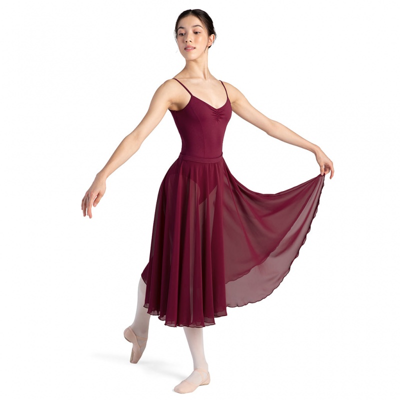 Bloch Cambria Full Circle Chiffon Women's Skirts Burgundy | UILTG63281