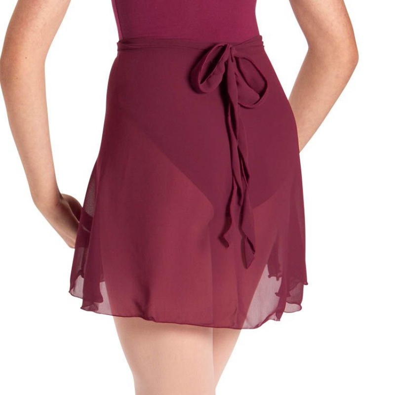 Bloch Chantay Long Tulip Wrap Women's Skirts Burgundy | GILEC71485