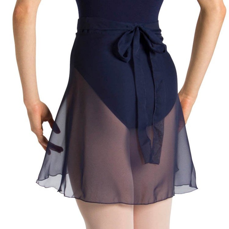 Bloch Chantay Long Tulip Wrap Women's Skirts Navy | YILGT15095