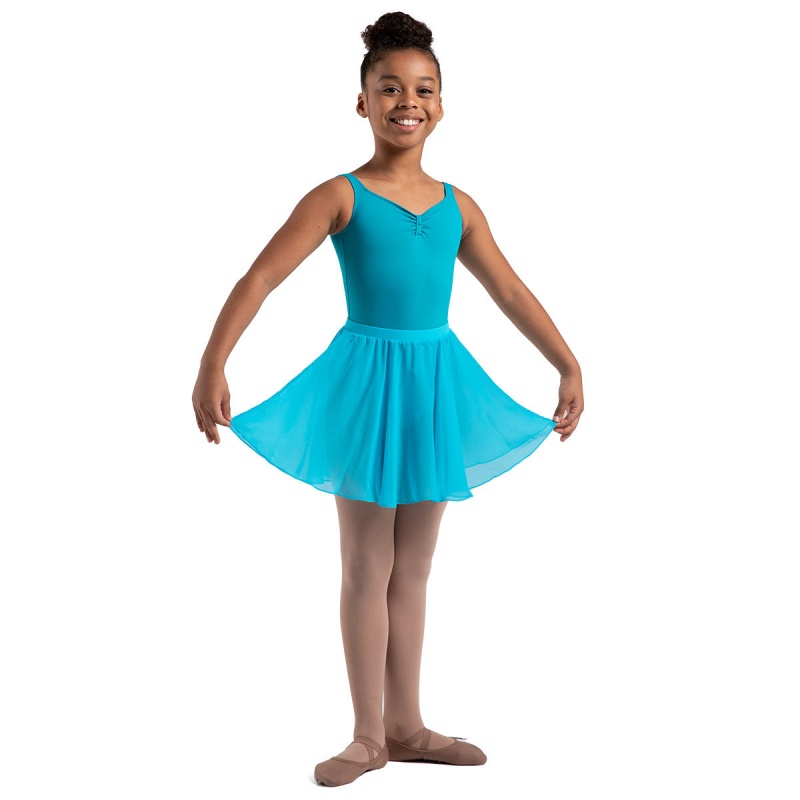 Bloch Chayanne Chiffon Short Circle Kids' Skirts Capri Blue | AILDF56124