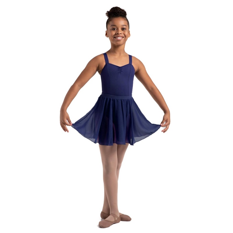 Bloch Chayanne Chiffon Short Circle Kids' Skirts Navy | TILWZ45062