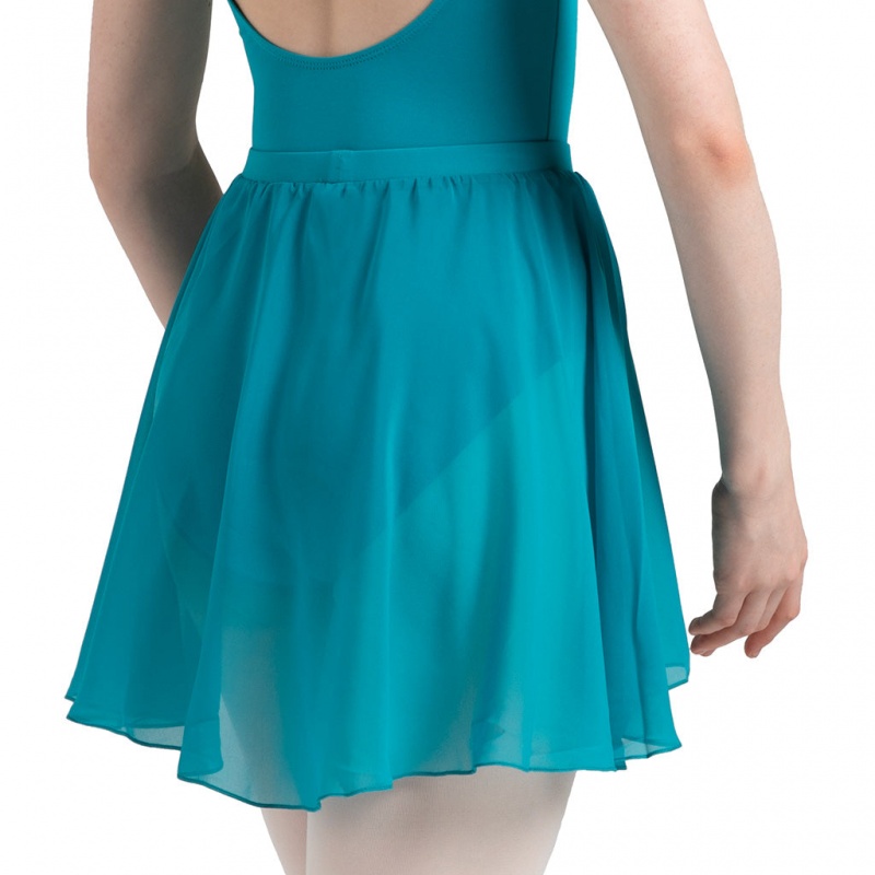 Bloch Chezanne Chiffon Mock Wrap Women's Skirts Teal | ILDYB15110