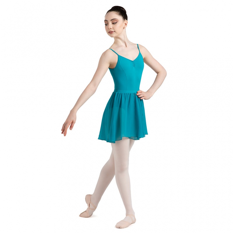 Bloch Chezanne Chiffon Mock Wrap Women's Skirts Teal | ILDYB15110